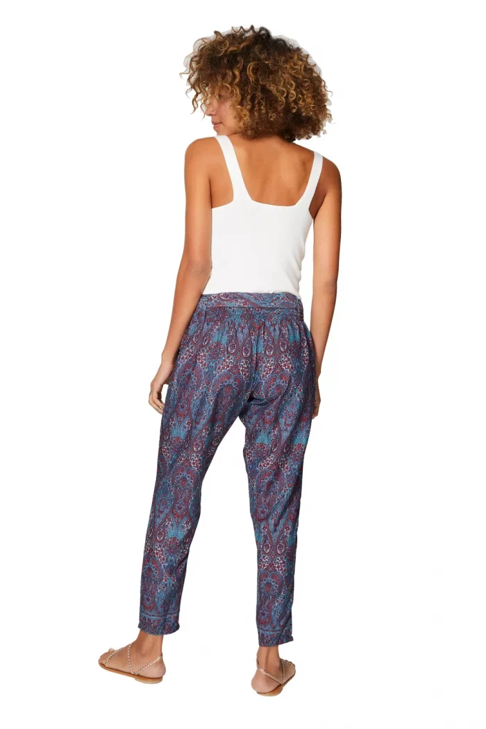 Pantalon bleu au motif violet et 2 poches - MCPA0115D – Image 2