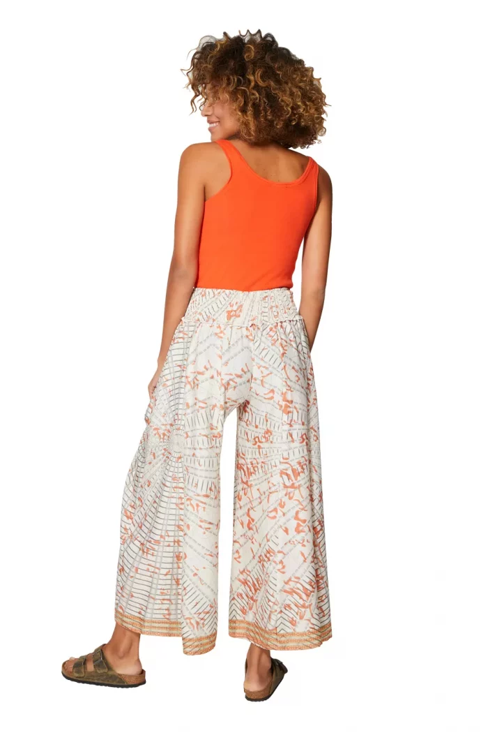 Pantalon ample crème et orange - MCPA0116B – Image 2