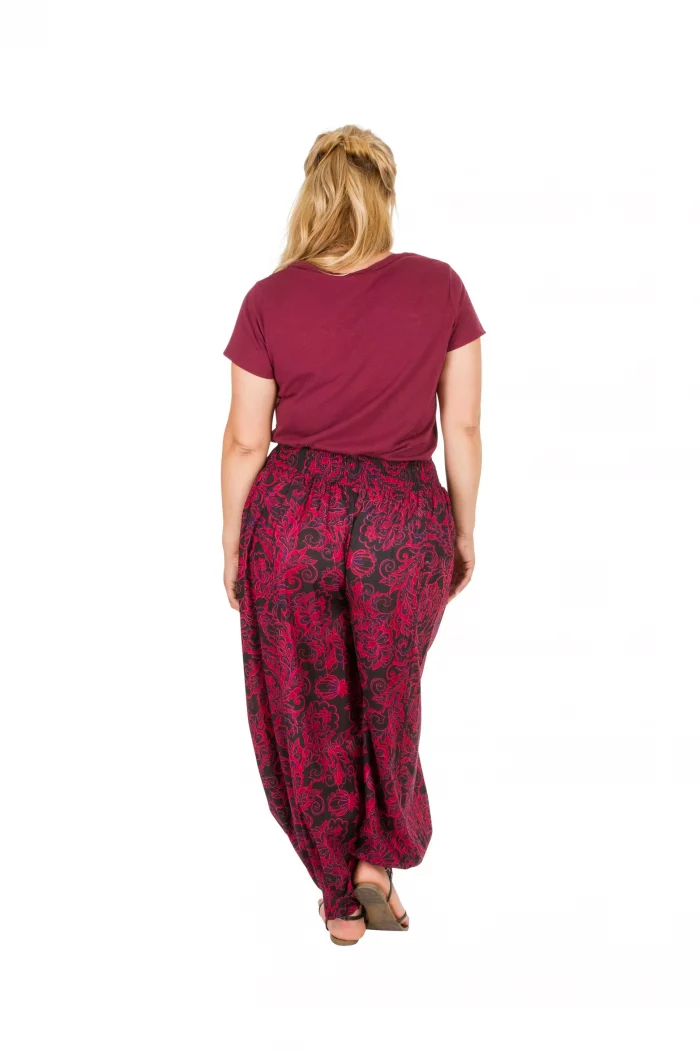 Sarouel taille élastiquée, Noir et rose - PAP0052G – Image 2