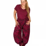 Sarouel taille élastiquée, Noir et rose - PAP0052G