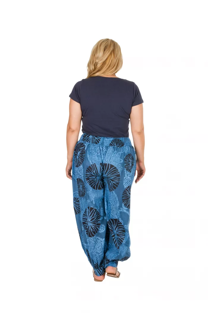 Sarouel ethnique taille élastiquée Bleu - PAP0052M – Image 2