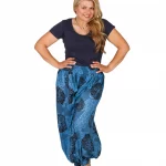 Sarouel ethnique taille élastiquée Bleu - PAP0052M