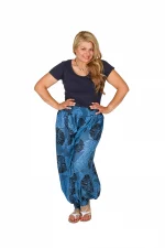 Sarouel ethnique taille élastiquée Bleu - PAP0052M