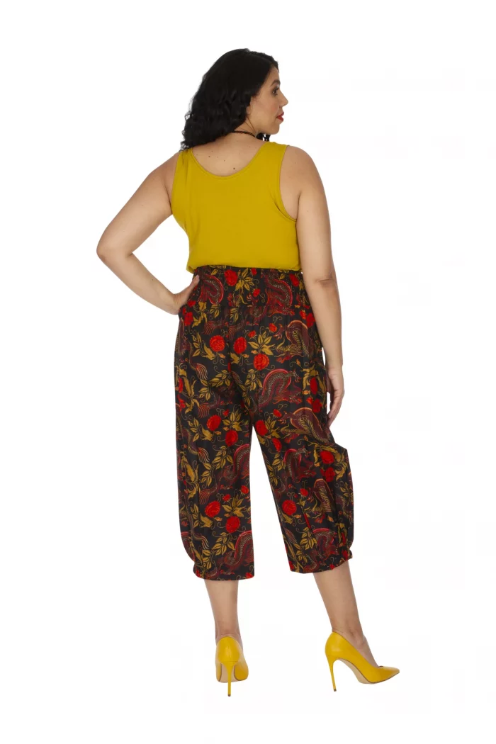 Pantalon large mi-long imprimé asiatique - PAP0053C – Image 2
