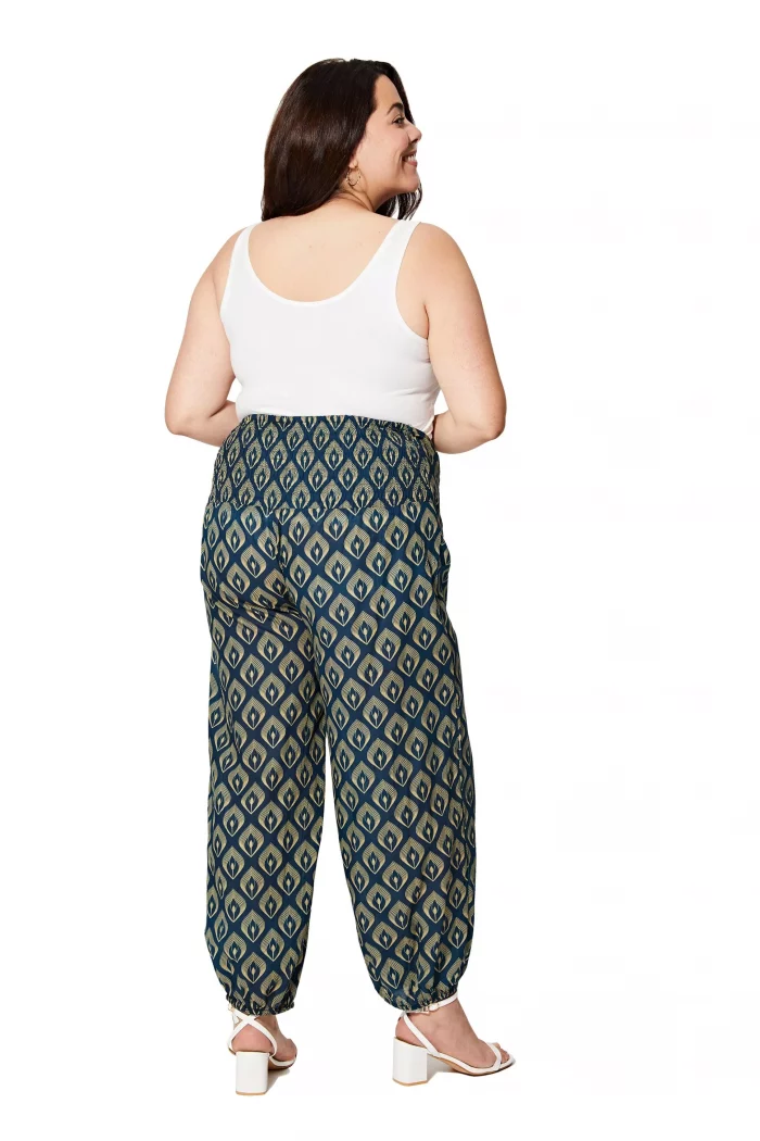 Pantalon en coton, Bleu et doré - PAP0059A – Image 2