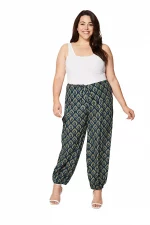 Pantalon en coton, Bleu et doré - PAP0059A