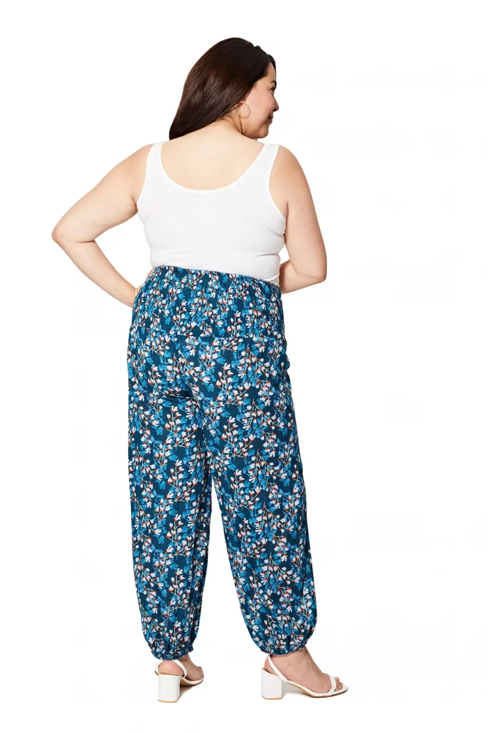 Pantalon en coton, Bleu à motifs - PAP0059C – Image 2