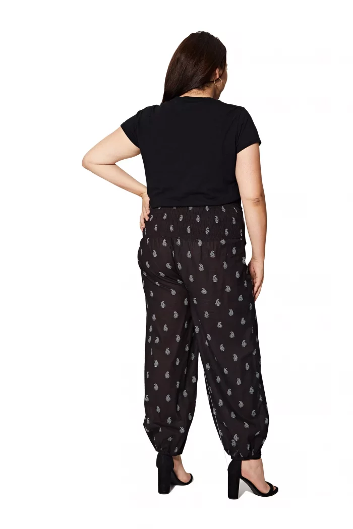 Pantalon en coton, Noir à motifs - PAP0059D – Image 2