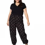 Pantalon en coton, Noir à motifs - PAP0059D