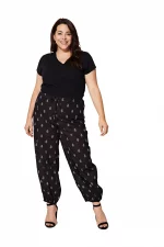 Pantalon en coton, Noir à motifs - PAP0059D