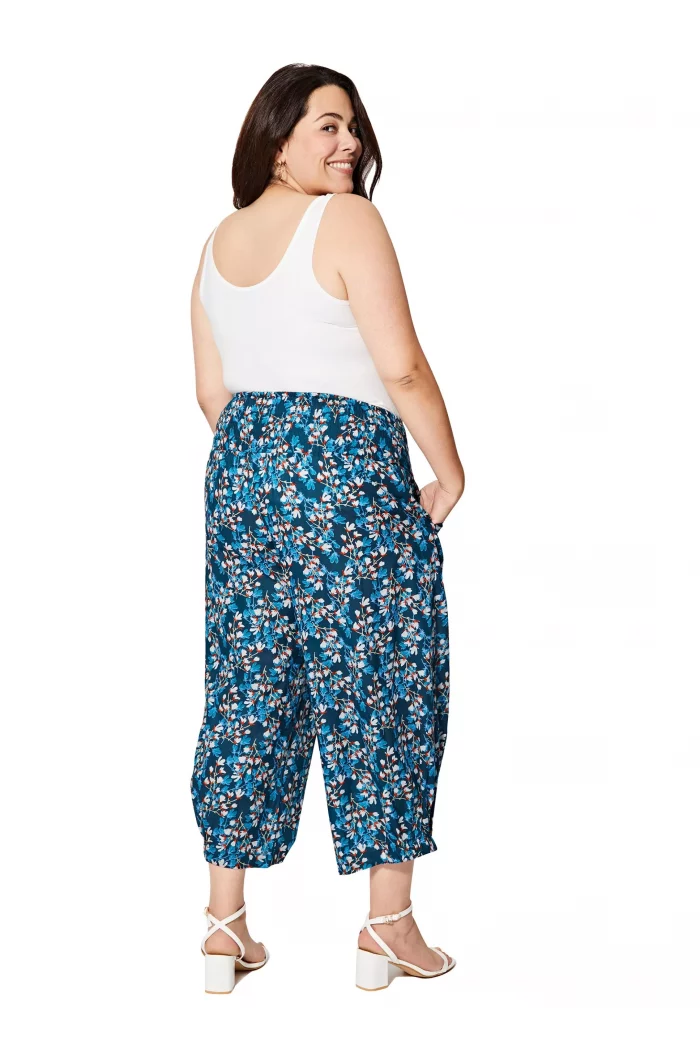 Pantalon ample en coton, Bleu à motifs - PAP0060B – Image 2