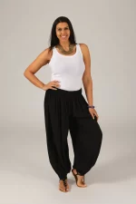 Pantalon ample taille élastique Noir - PAP0101A