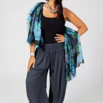 Pantalon ample taille élastique Gris - PAP0101B