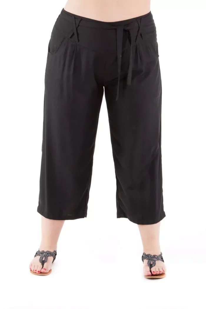Pantalon mi-long Noir uni - PAP1020A – Image 1