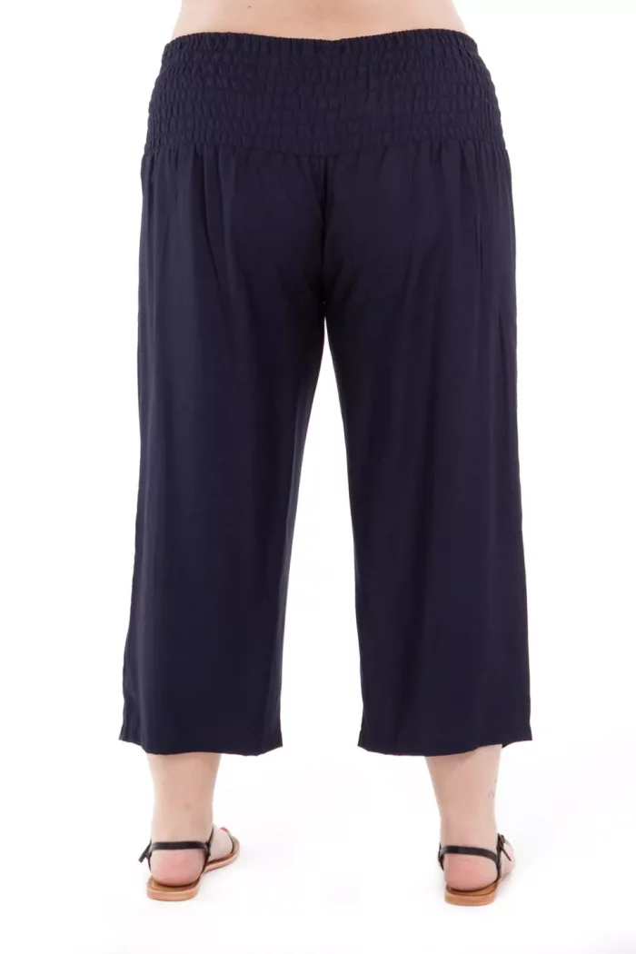 Pantalon uni mi-long Bleu Marine - PAP1020B – Image 2