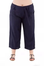 Pantalon uni mi-long Bleu Marine - PAP1020B