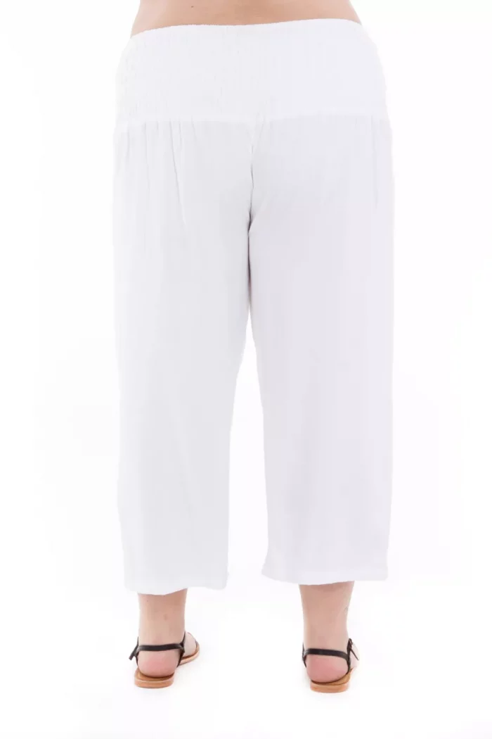 Pantalon uni mi-long Blanc - PAP1020C – Image 3