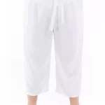 Pantalon uni mi-long Blanc - PAP1020C