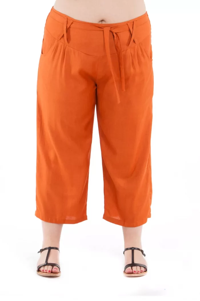 Pantalon mi-long uni Orange - PAP1020D – Image 1