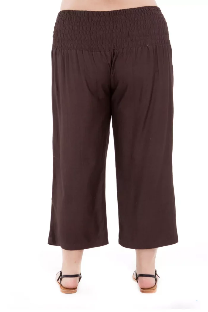 Pantalon droit mi-long uni Marron foncé - PAP1020F – Image 3