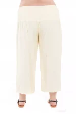 Pantalon droit mi-long uni Crème - PAP1020G – Image 2