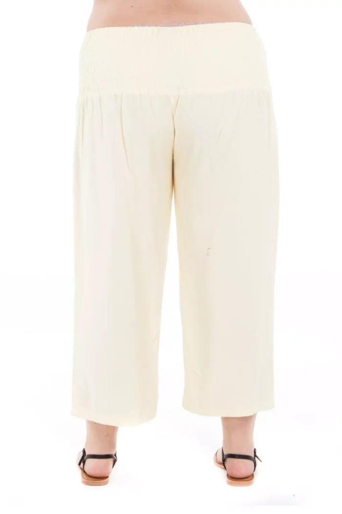 Pantalon droit mi-long uni Crème - PAP1020G – Image 2