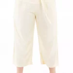 Pantalon droit mi-long uni Crème - PAP1020G