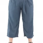 Pantalon droit mi-long uni Gris - PAP1020H