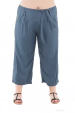 Pantalon droit mi-long uni Gris - PAP1020H