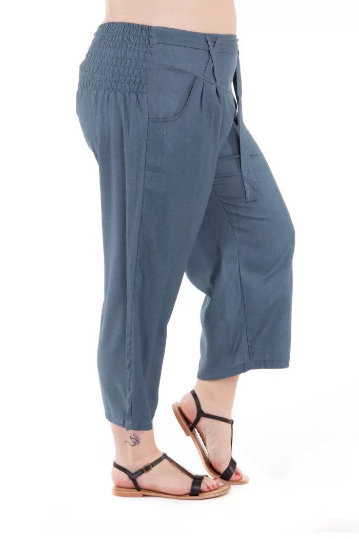 Pantalon droit mi-long uni Gris - PAP1020H – Image 2