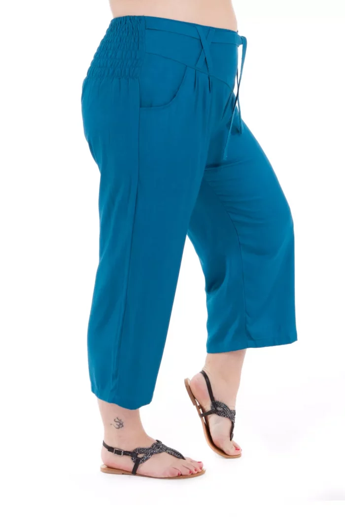Pantalon droit mi-long Bleu Pétrole - PAP1020I – Image 3
