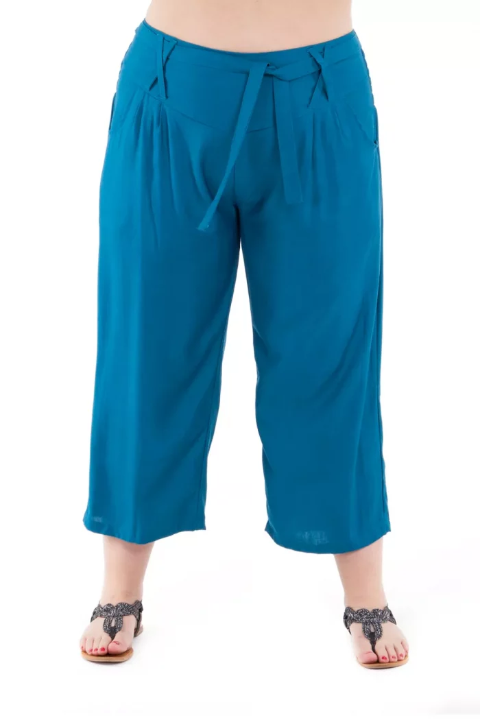Pantalon droit mi-long Bleu Pétrole - PAP1020I – Image 1