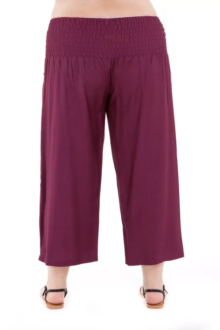 Pantalon mi-long smocké Bordeaux - PAP1020M – Image 3