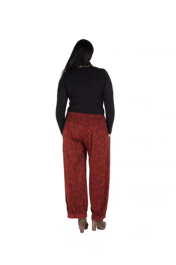 Pantalon fluide Rouge à motifs - PAP6002 – Image 2