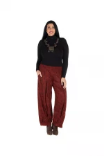 Pantalon fluide Rouge à motifs - PAP6002