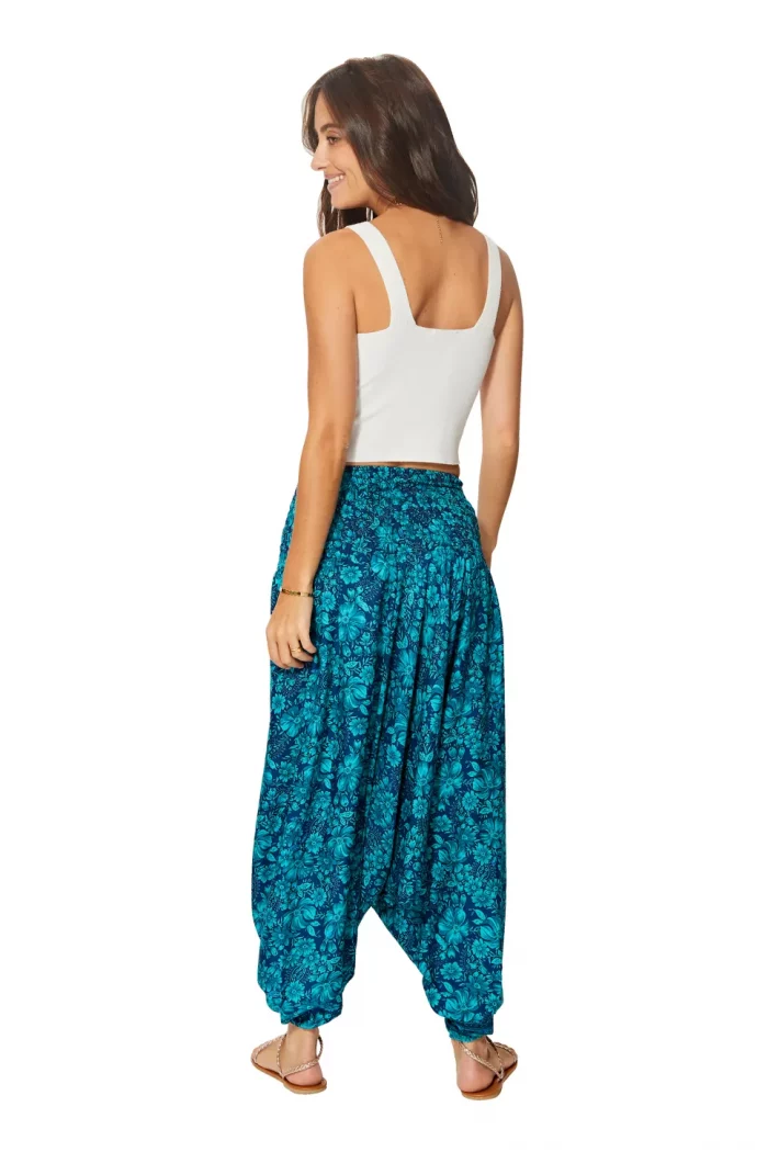 Combinaison adorable 3 en 1 bleue aux fleurs turquoise - PIP0064E – Image 5