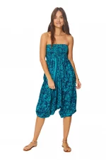 Combinaison adorable 3 en 1 bleue aux fleurs turquoise - PIP0064E – Image 3