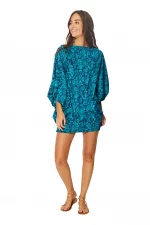 Combinaison adorable 3 en 1 bleue aux fleurs turquoise - PIP0064E – Image 2