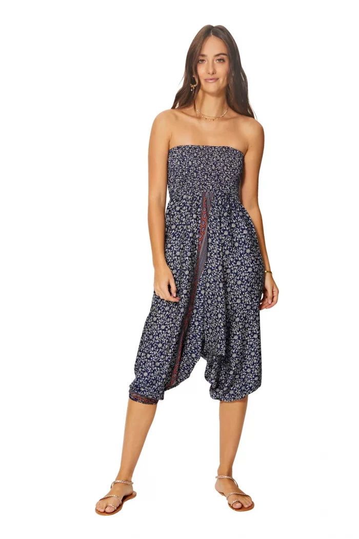 Combinaison épatante 3 en 1 bleue marine aux fleurs blanches - PIP0064F – Image 3