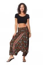 Combinaison fabuleuse 3 en 1 noire aux fleurs turquoise, rouge et orange - PIP0064H – Image 4