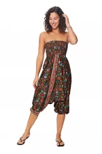 Combinaison fabuleuse 3 en 1 noire aux fleurs turquoise, rouge et orange - PIP0064H – Image 3