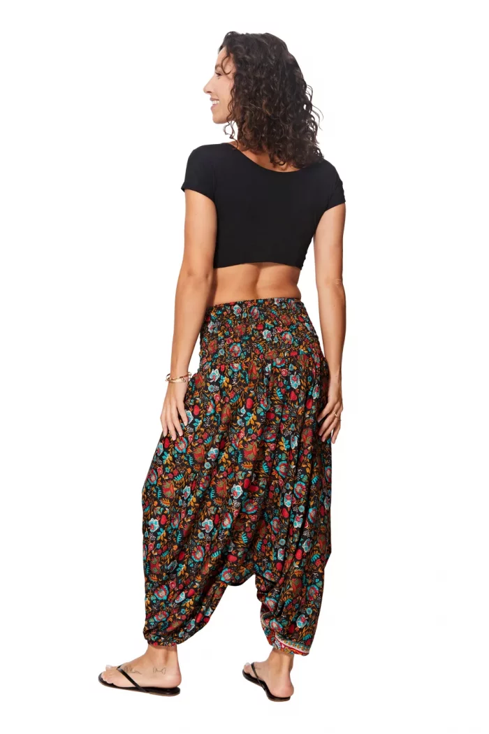 Combinaison fabuleuse 3 en 1 noire aux fleurs turquoise, rouge et orange - PIP0064H – Image 5