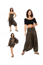 Combinaison chic 3 en 1 noire à motif fleuri - PIP2503A