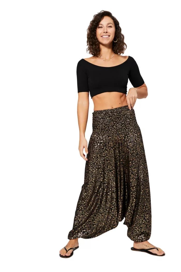 Combinaison chic 3 en 1 noire à motif fleuri - PIP2503A – Image 4