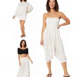 Combinaison élégante 3 en 1 blanche à motif fleuri - PIP2503B