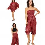 Combinaison 3 en 1 rouge à motif fleuri - PIP2503D