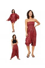 Combinaison 3 en 1 rouge à motif fleuri - PIP2503D