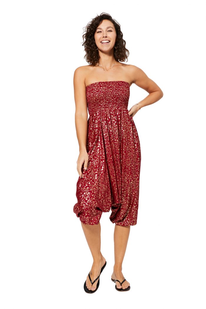 Combinaison 3 en 1 rouge à motif fleuri - PIP2503D – Image 3