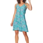 Robe courte turquoise à bretelles à nouer - RLIP3031B