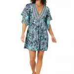 Robe bohème courte ample bleue - RLIP2002F